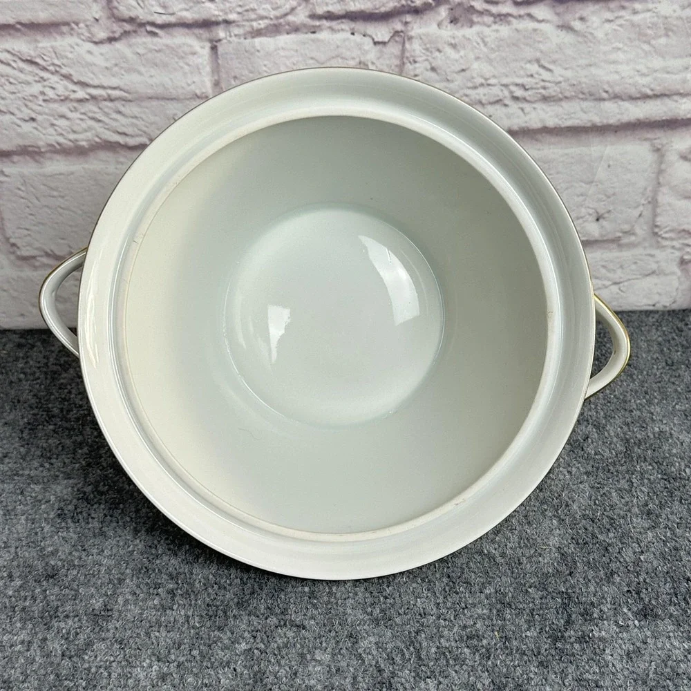 Johann Seltmann Vohenstrauß Bavaria Porcelain Serving Soup Bowl Lid Gold MCM